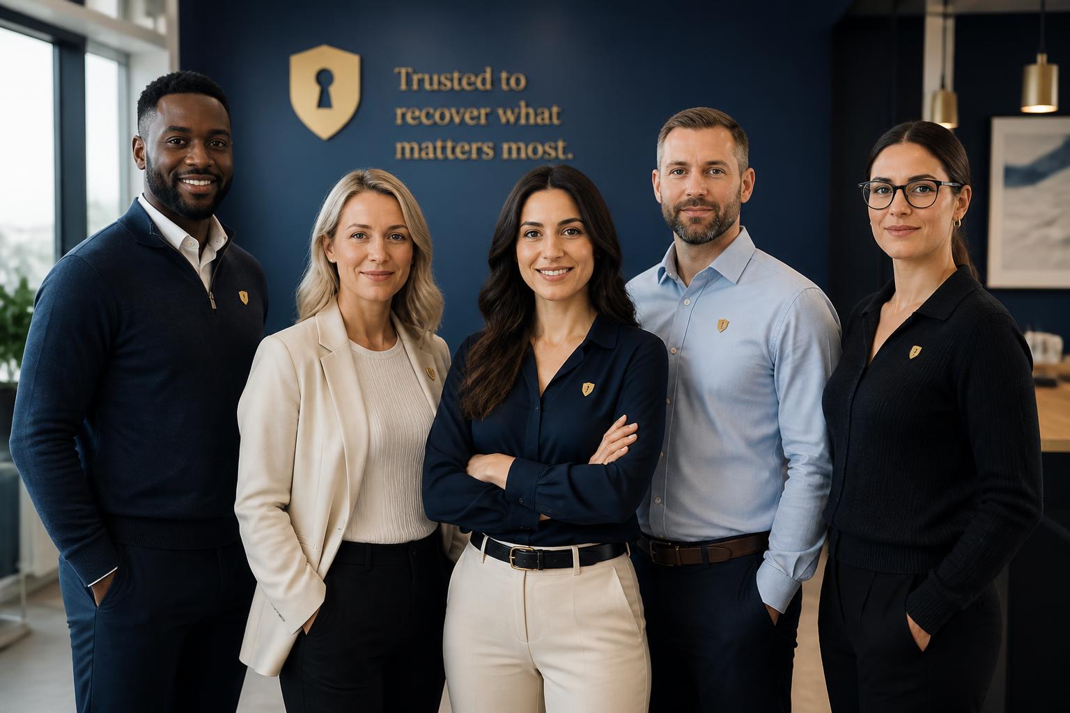 The NPSG recovery team standing together in their office